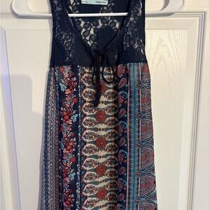 Navy and Multicolor tank top